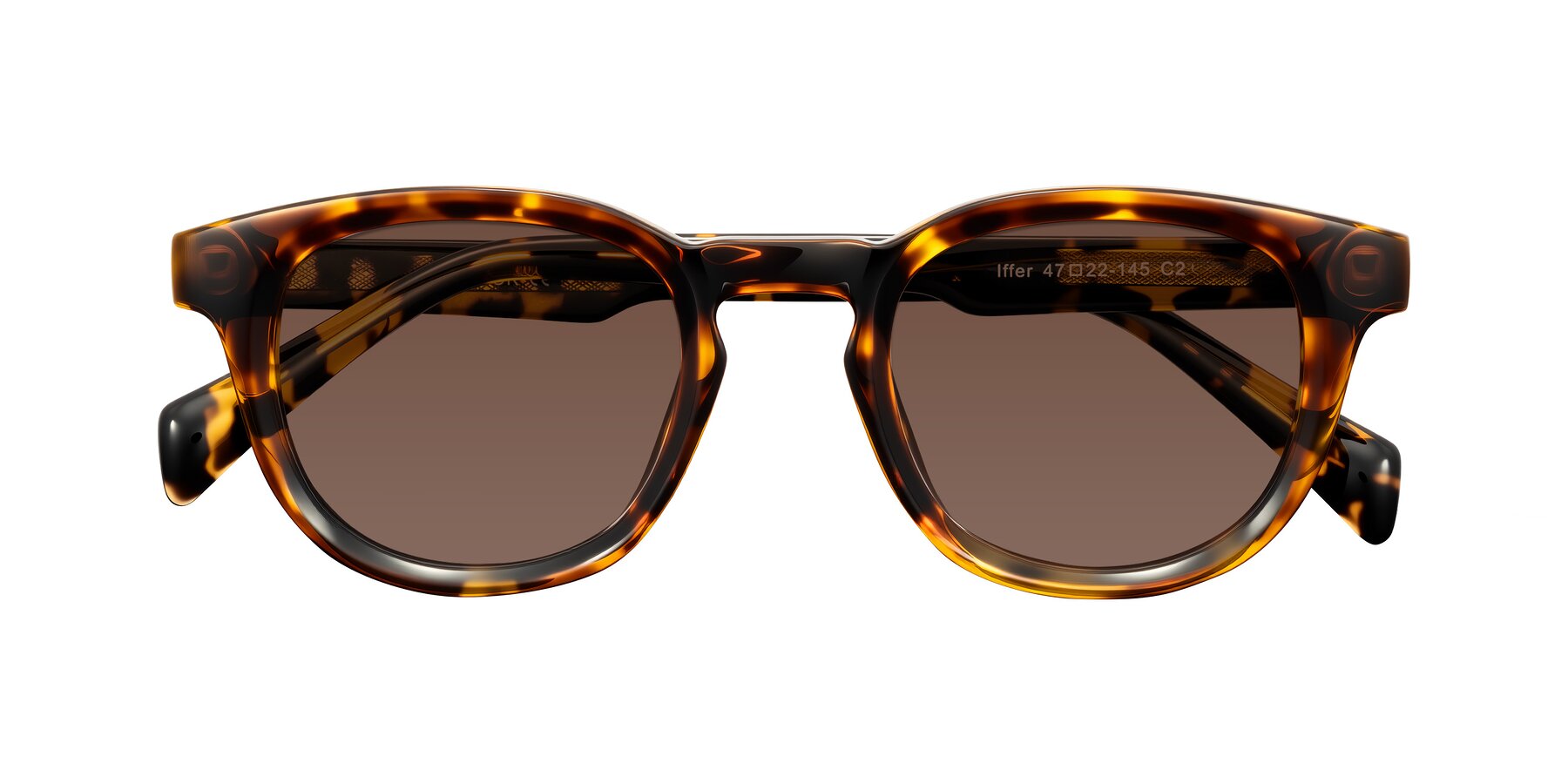 Folded Front of Iffer in Tortoise with Brown Tinted Lenses