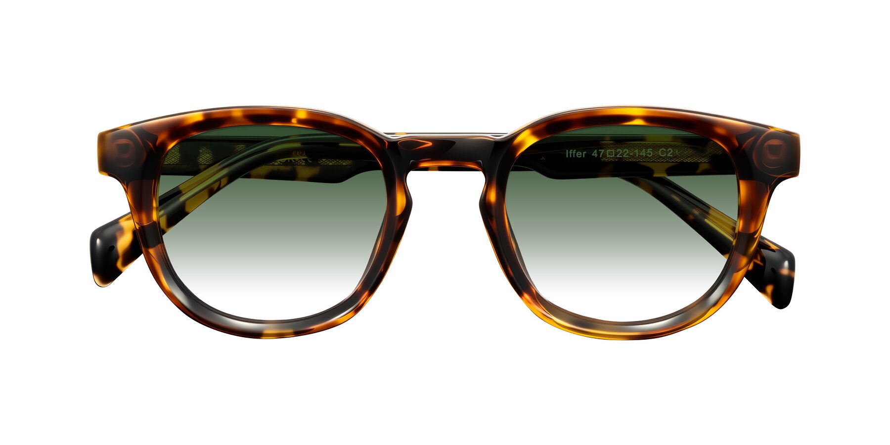 Folded Front of Iffer in Tortoise with Green Gradient Lenses