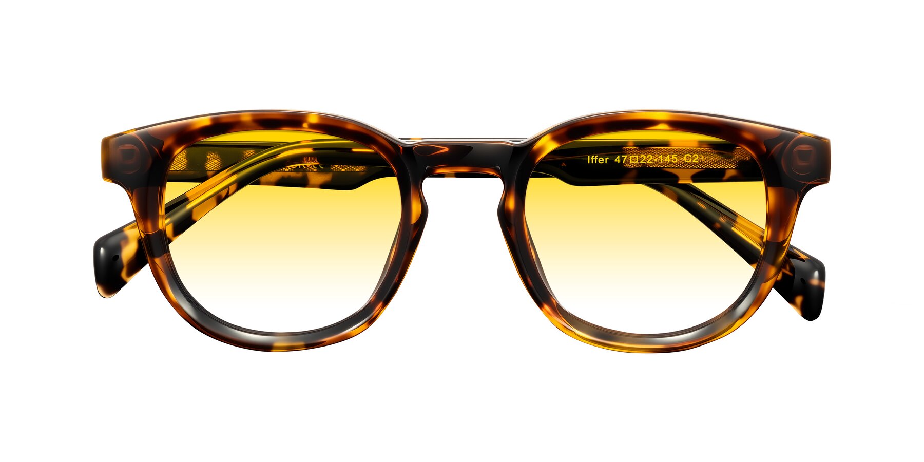 Folded Front of Iffer in Tortoise with Yellow Gradient Lenses