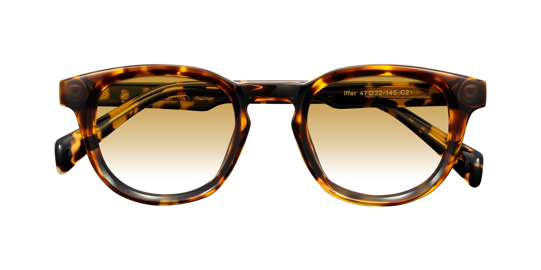 Folded Front of Iffer in Tortoise with Champagne Gradient Lenses