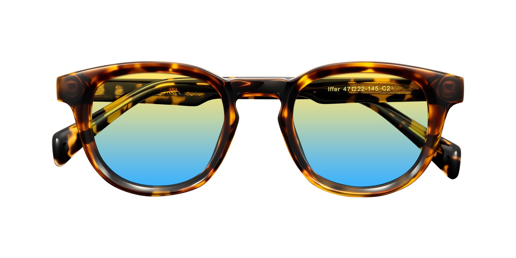 Folded Front of Iffer in Tortoise with Yellow / Blue Gradient Lenses