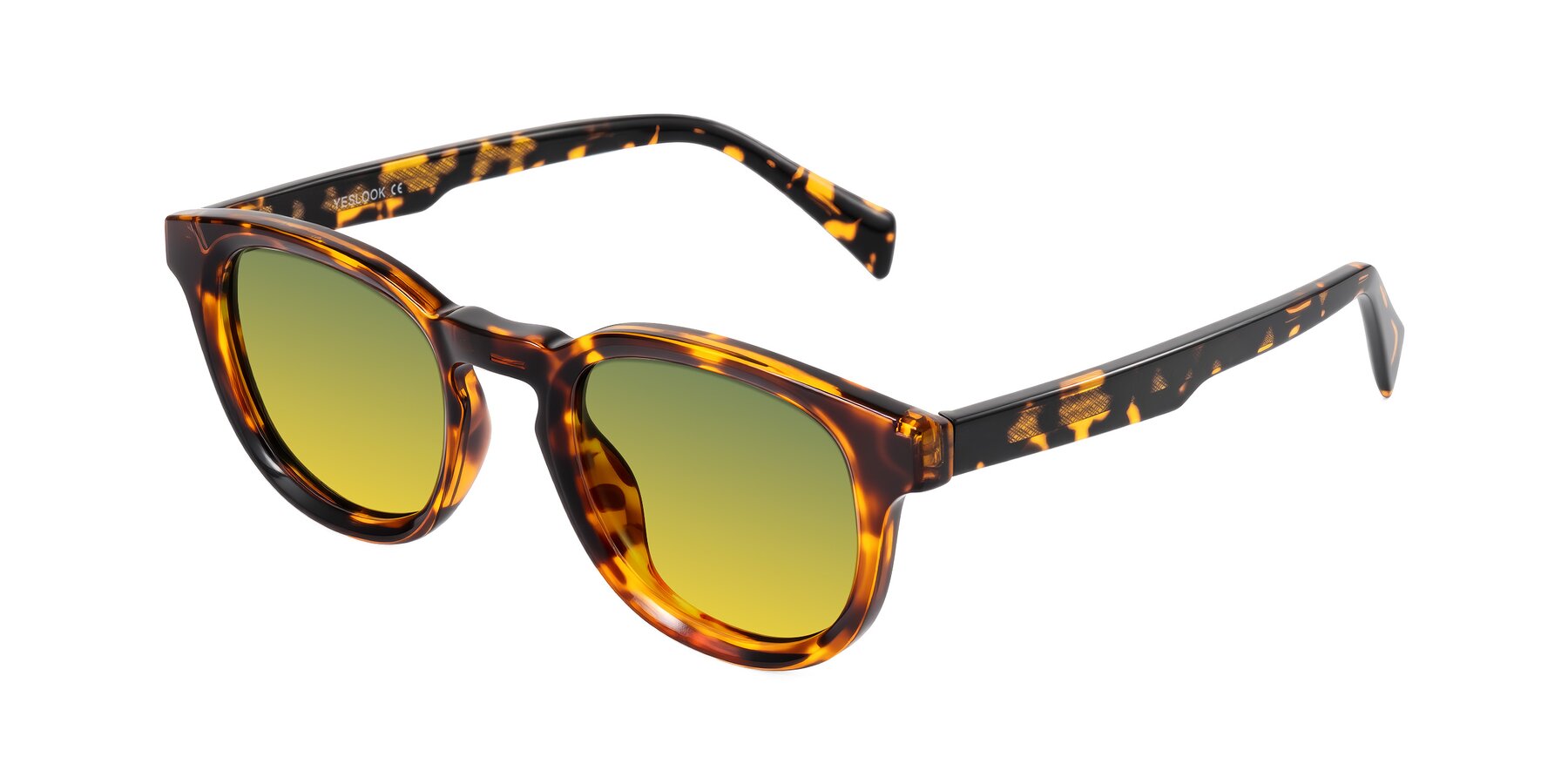 Angle of Iffer in Tortoise with Green / Yellow Gradient Lenses