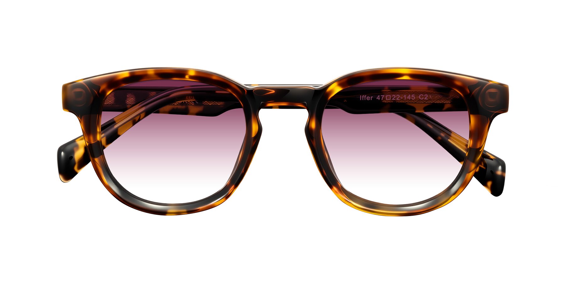 Folded Front of Iffer in Tortoise with Wine Gradient Lenses