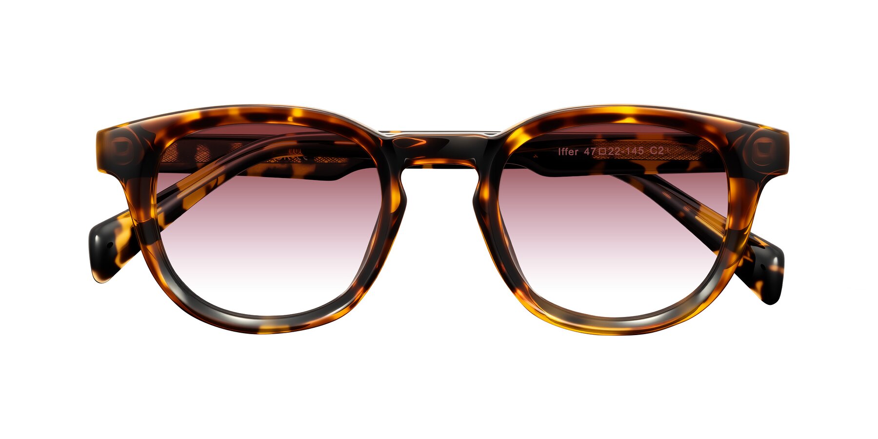 Folded Front of Iffer in Tortoise with Garnet Gradient Lenses