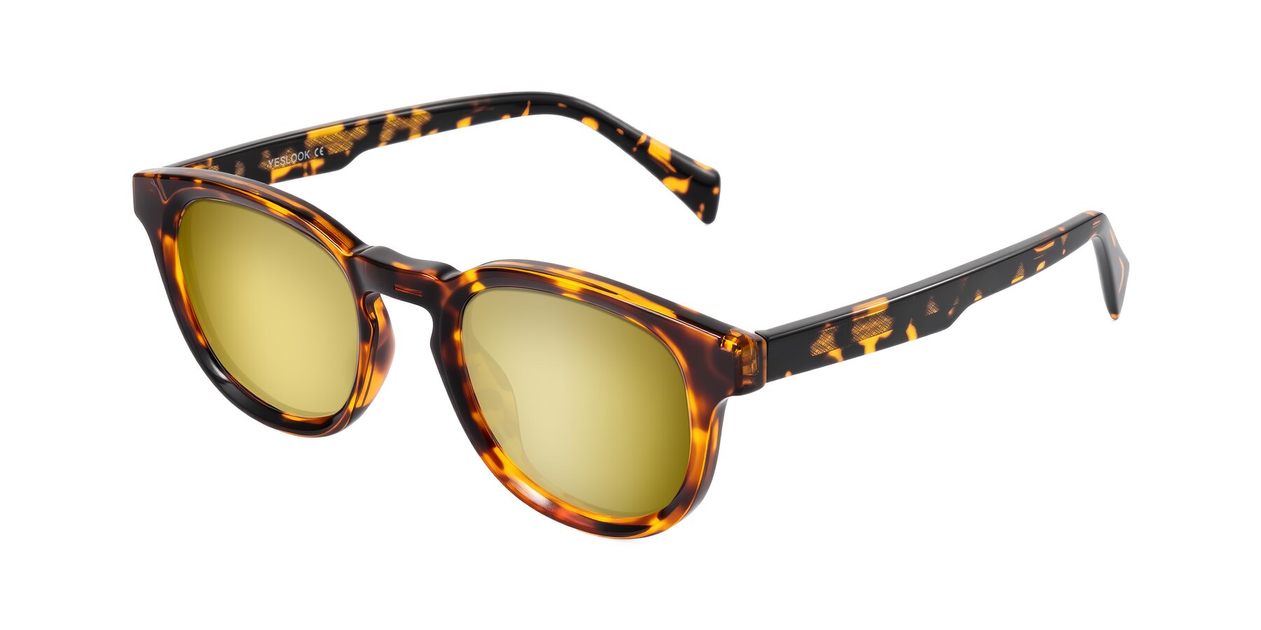 Angle of Iffer in Tortoise with Gold Mirrored Lenses