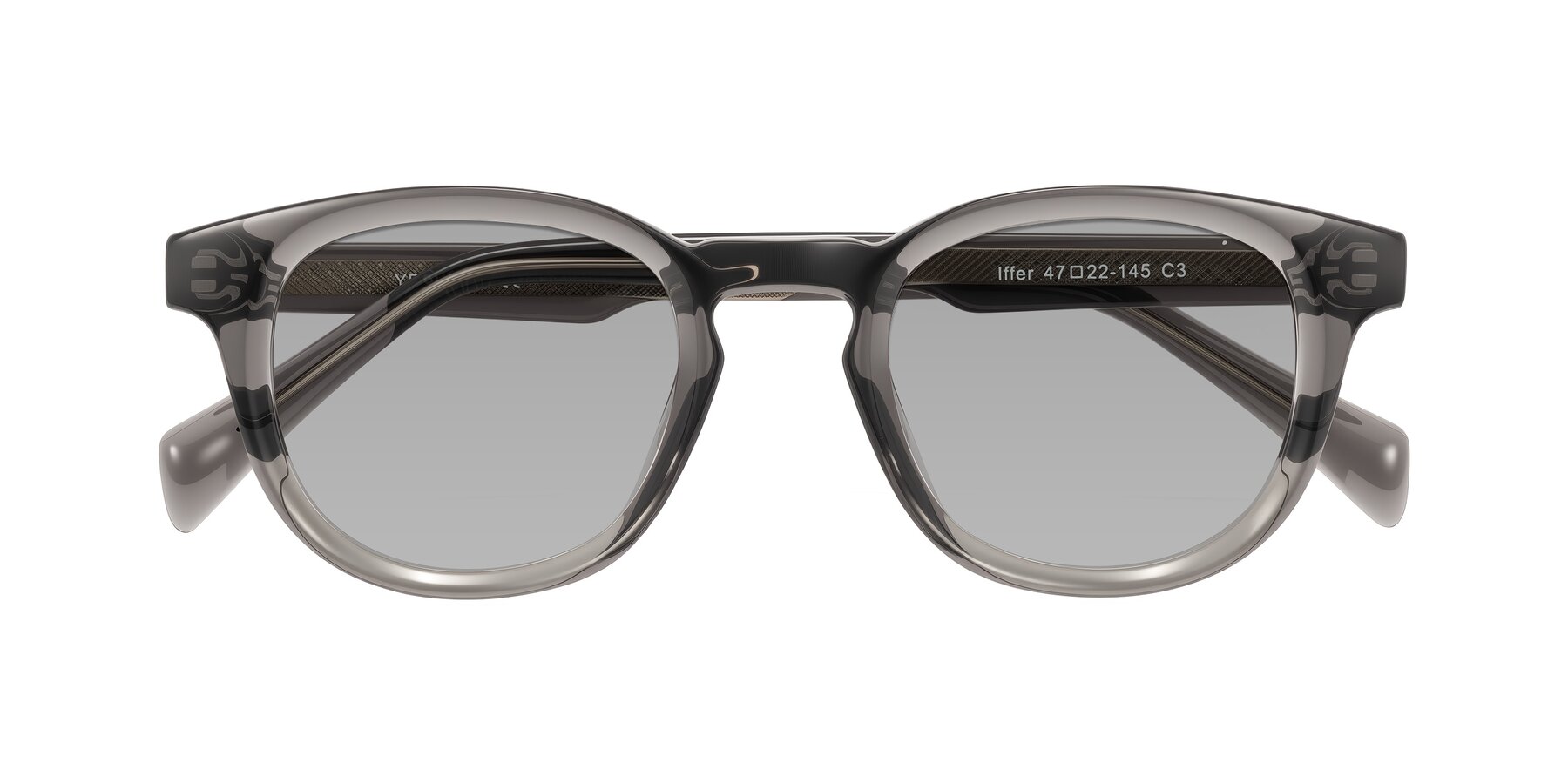 Folded Front of Iffer in Gray with Light Gray Tinted Lenses