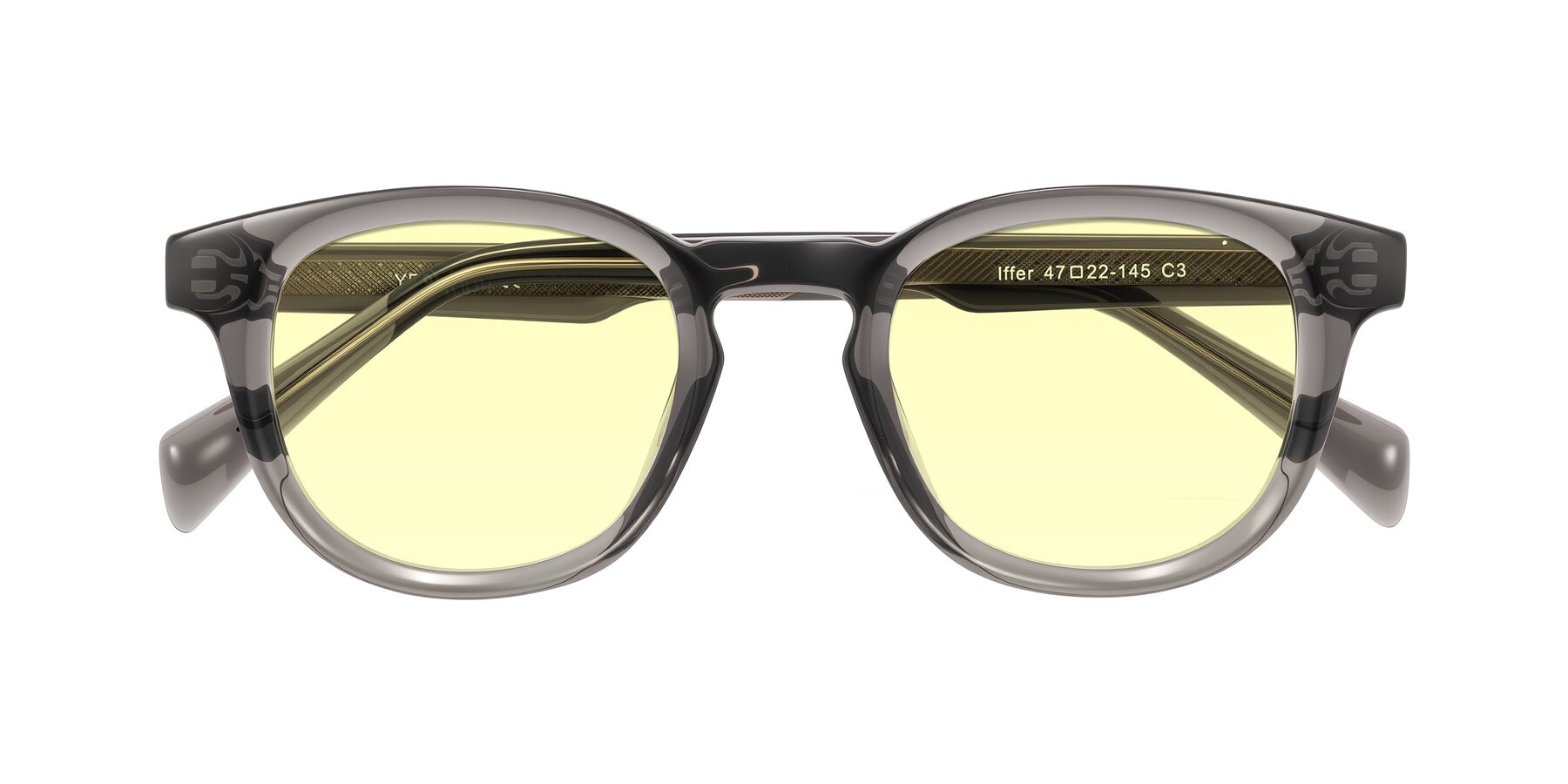 Folded Front of Iffer in Gray with Light Yellow Tinted Lenses