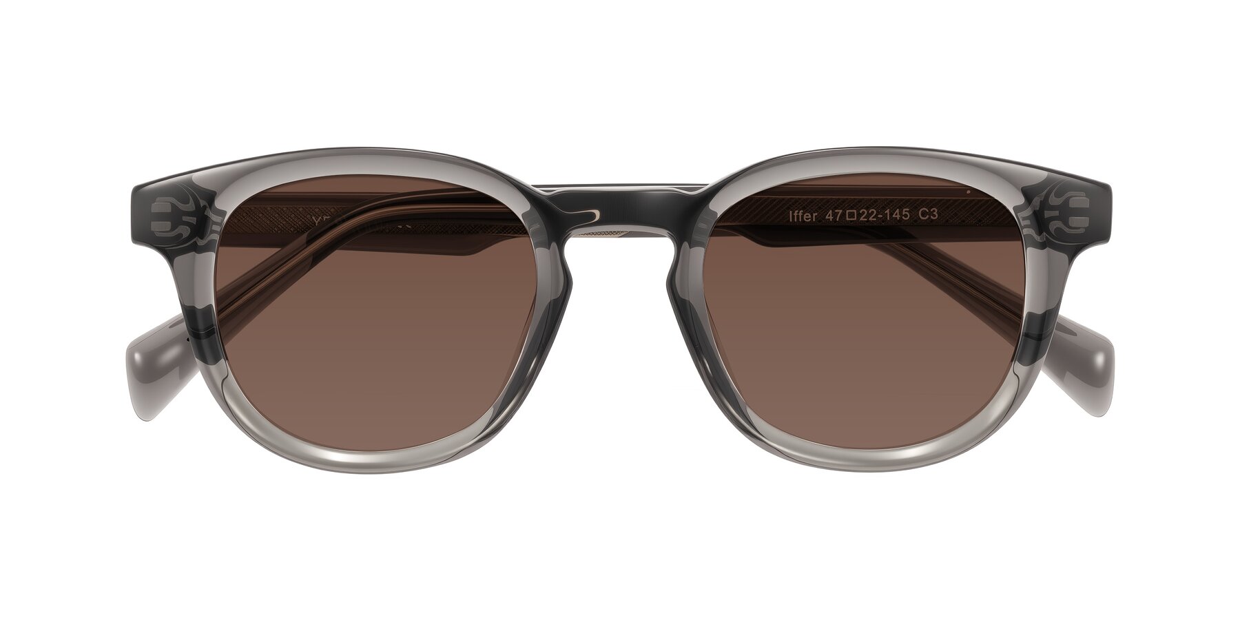 Folded Front of Iffer in Gray with Brown Tinted Lenses