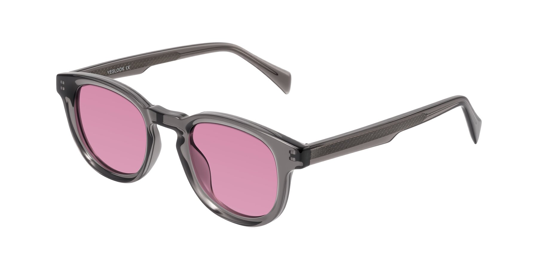 Angle of Iffer in Gray with Medium Wine Tinted Lenses
