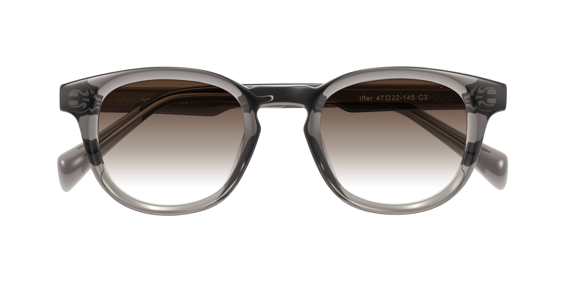 Folded Front of Iffer in Gray with Brown Gradient Lenses