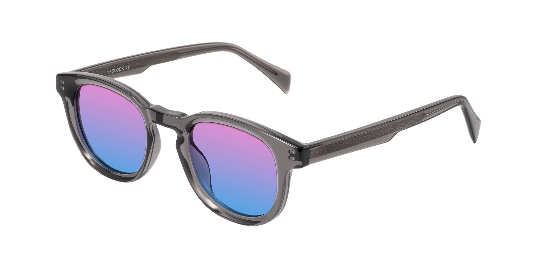 Angle of Iffer in Gray with Pink / Blue Gradient Lenses