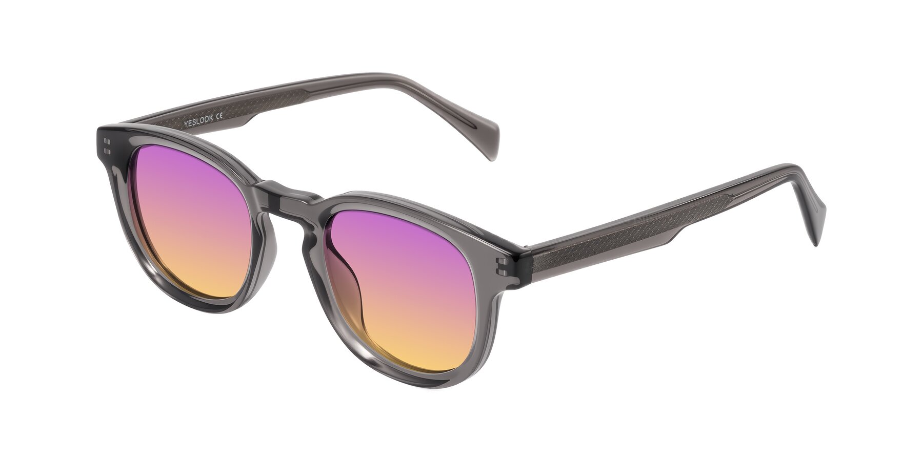 Angle of Iffer in Gray with Purple / Yellow Gradient Lenses