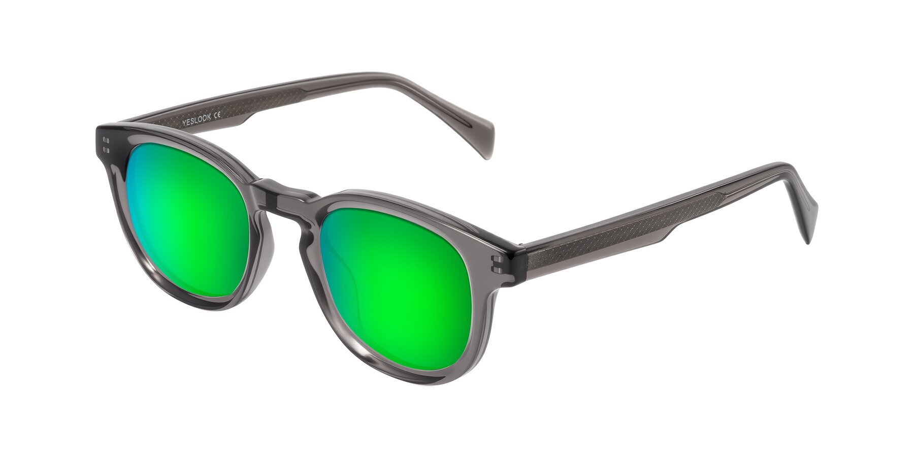 Angle of Iffer in Gray with Green Mirrored Lenses