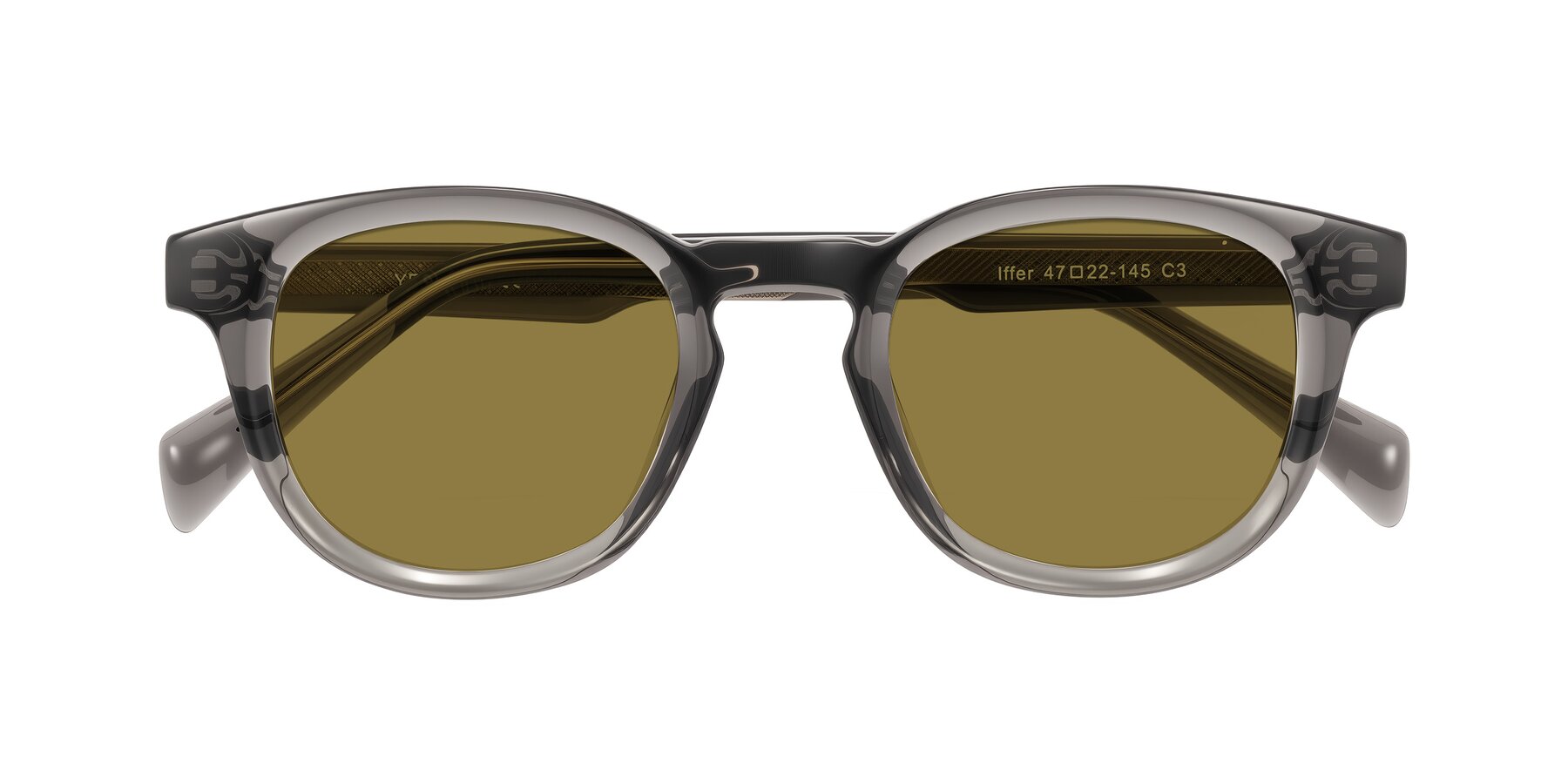 Folded Front of Iffer in Gray with Brown Polarized Lenses