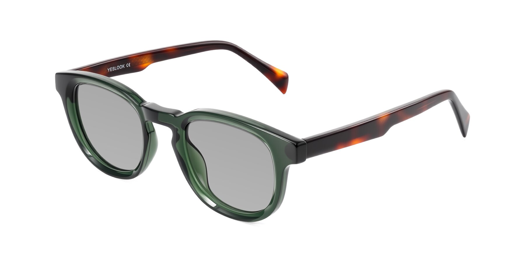 Angle of Iffer in Dark Green/Tortoise with Light Gray Tinted Lenses
