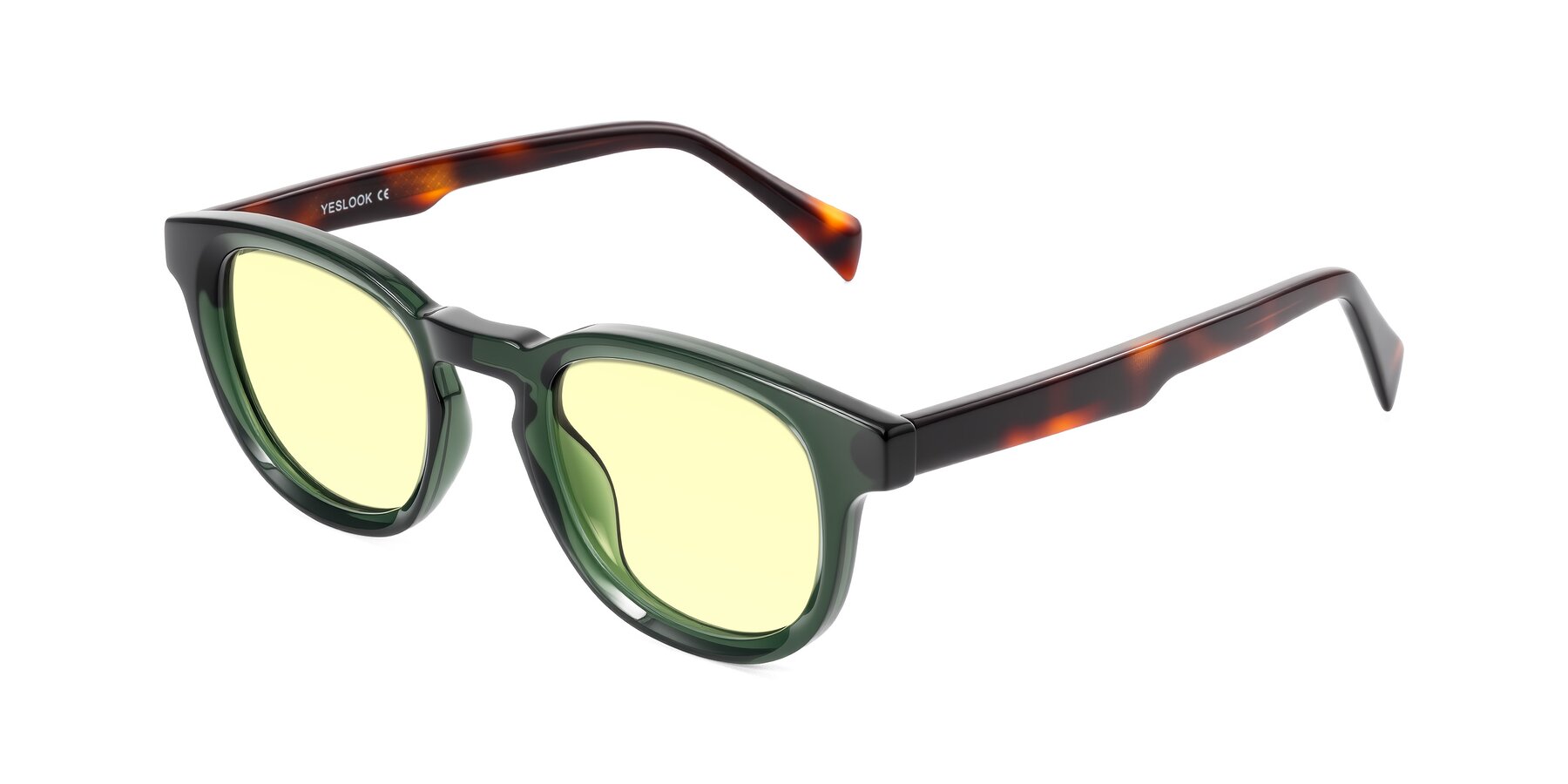 Angle of Iffer in Dark Green/Tortoise with Light Yellow Tinted Lenses