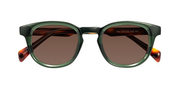 Front of Iffer in Dark Green/Tortoise