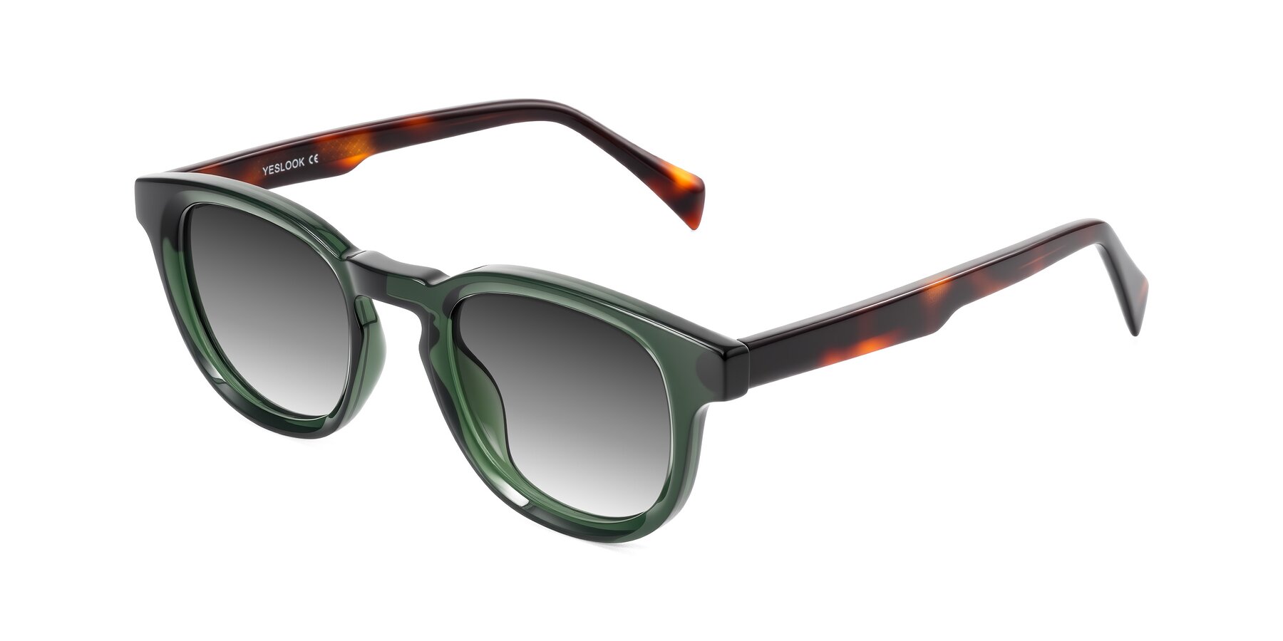 Angle of Iffer in Dark Green/Tortoise with Gray Gradient Lenses