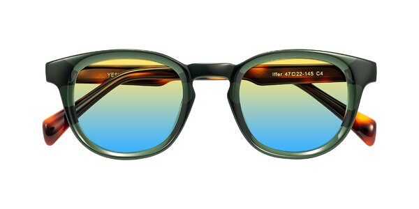 Front of Iffer in Dark Green/Tortoise