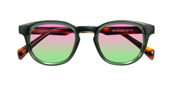 Front of Iffer in Dark Green/Tortoise