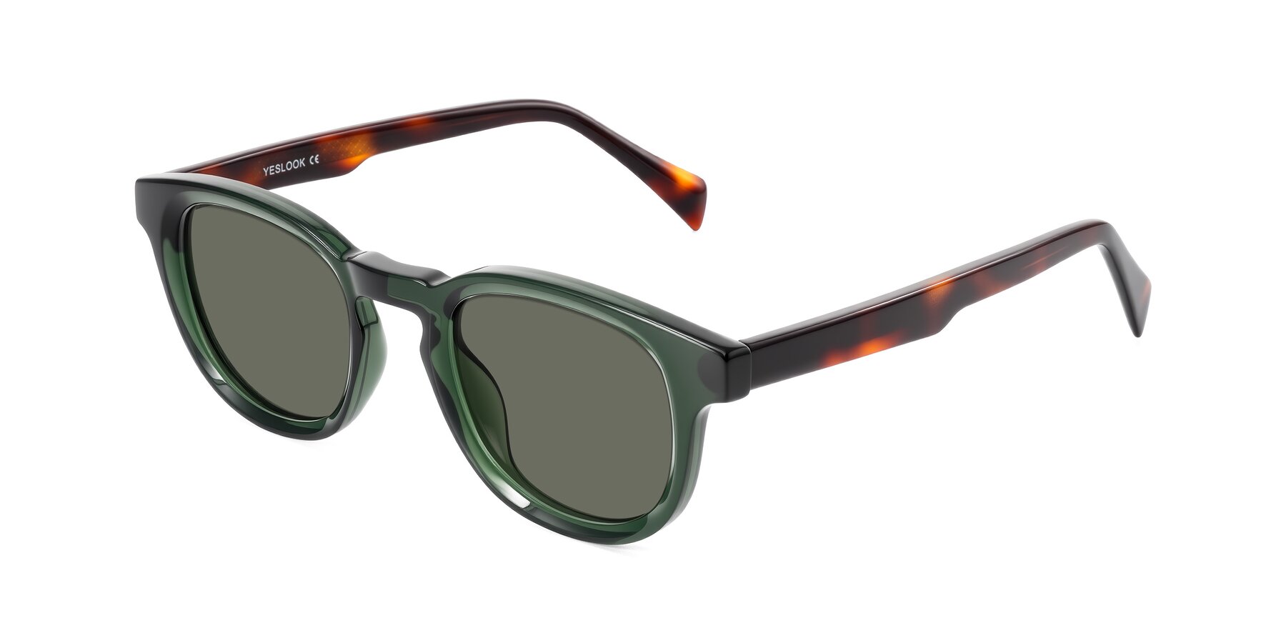 Angle of Iffer in Dark Green/Tortoise with Gray Polarized Lenses