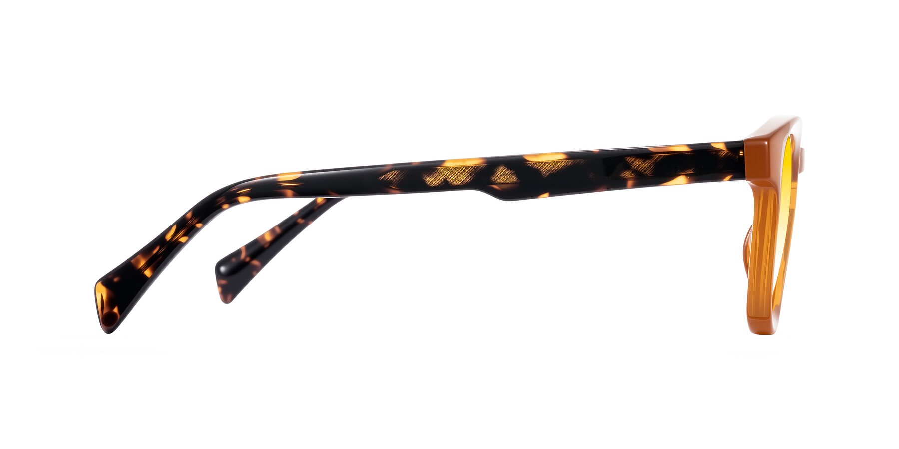 Side of Iffer in Caramel/Tortoise with Yellow Gradient Lenses