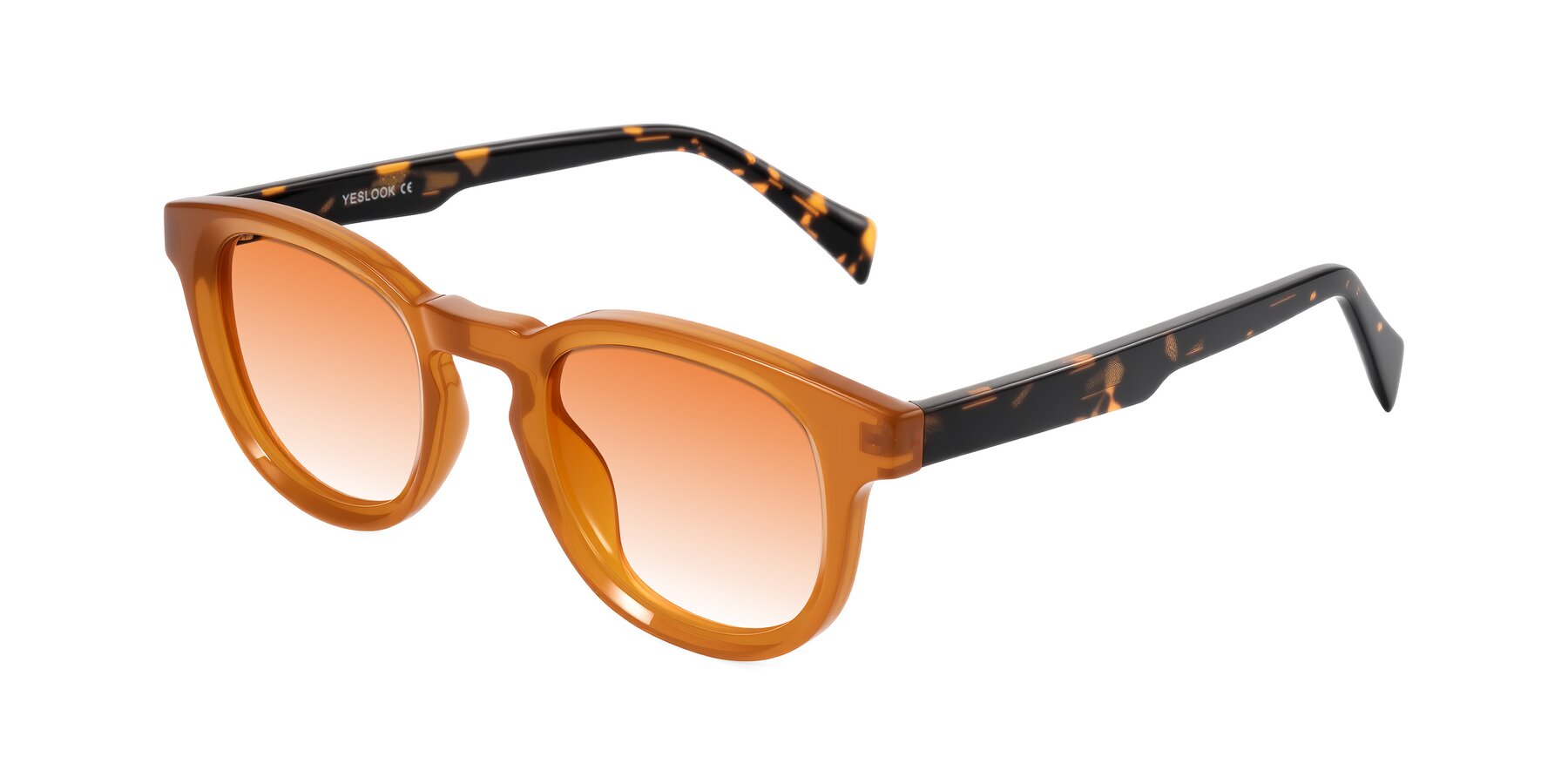Angle of Iffer in Caramel/Tortoise with Orange Gradient Lenses