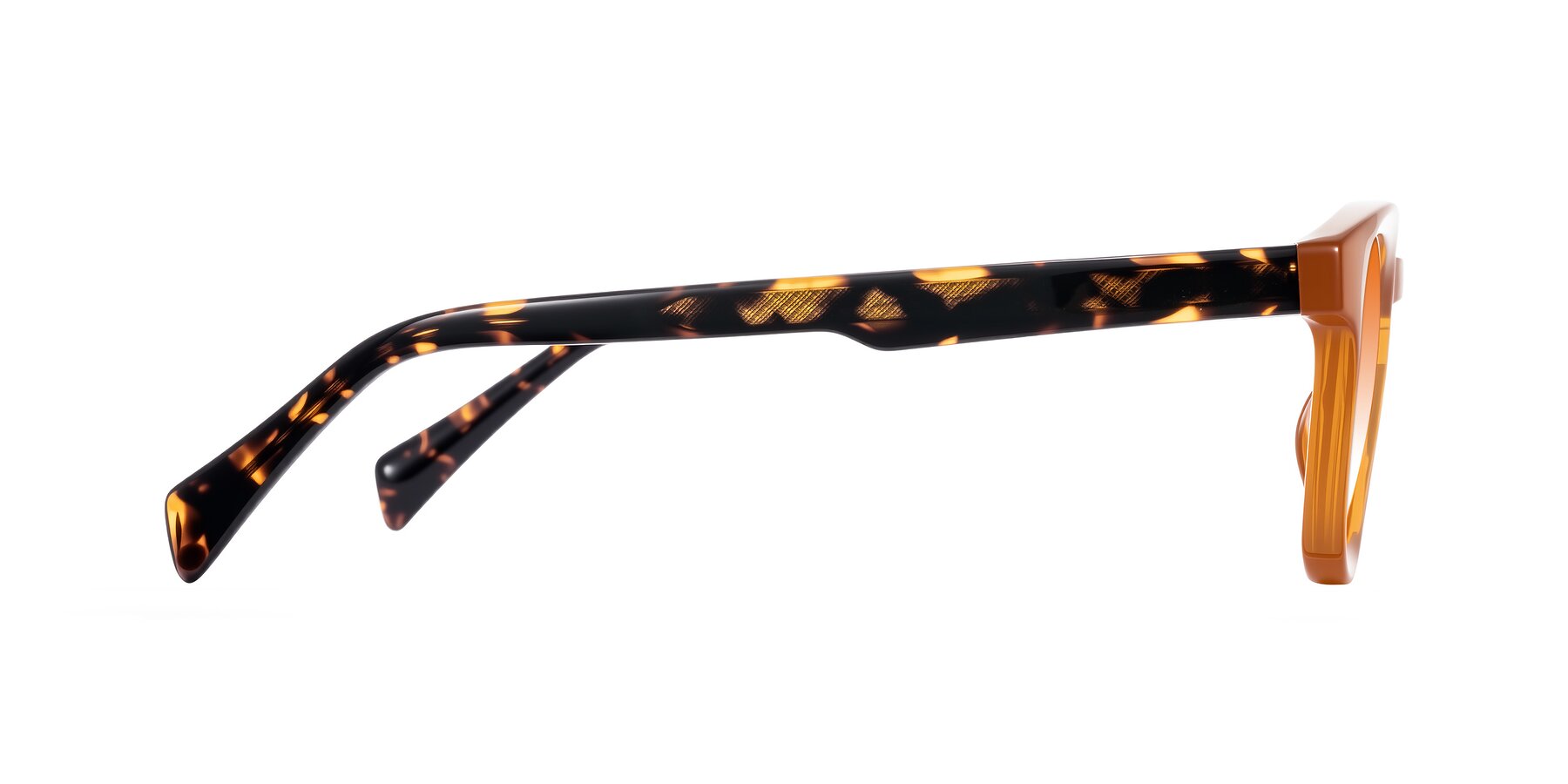 Side of Iffer in Caramel/Tortoise with Orange Gradient Lenses