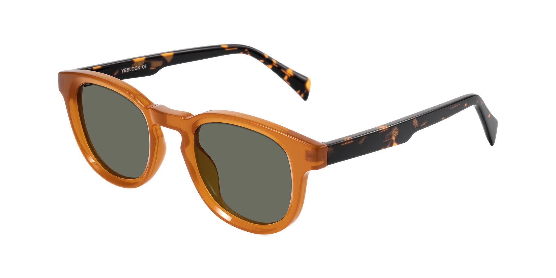 Angle of Iffer in Caramel/Tortoise with Gray Polarized Lenses