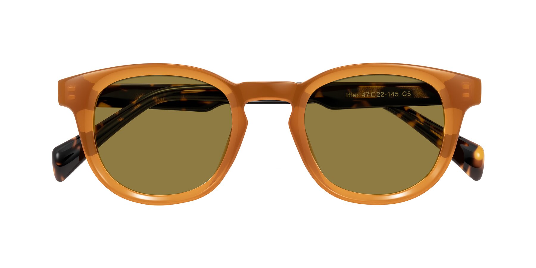 Folded Front of Iffer in Caramel/Tortoise with Brown Polarized Lenses