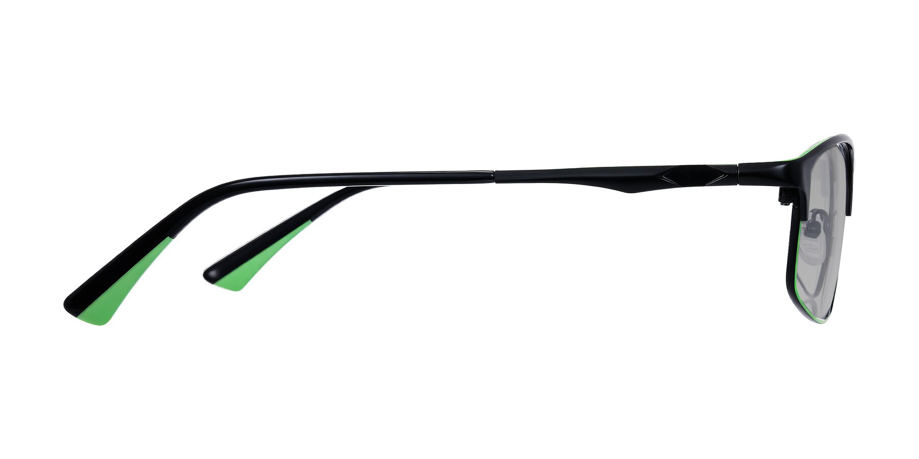 Side of Monnow in Black/Green with Light Gray Tinted Lenses