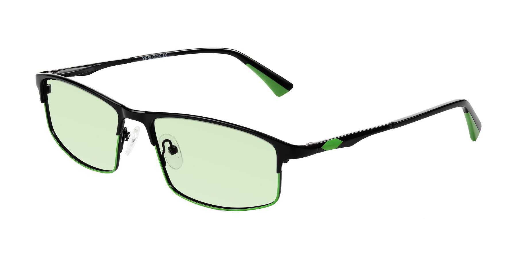 Angle of Monnow in Black/Green with Light Green Tinted Lenses