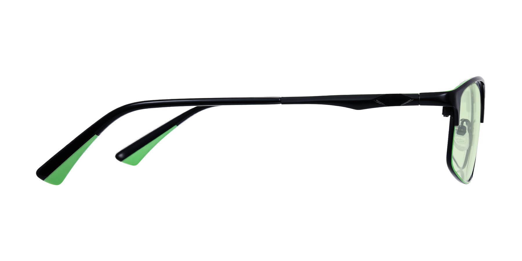 Side of Monnow in Black/Green with Light Green Tinted Lenses