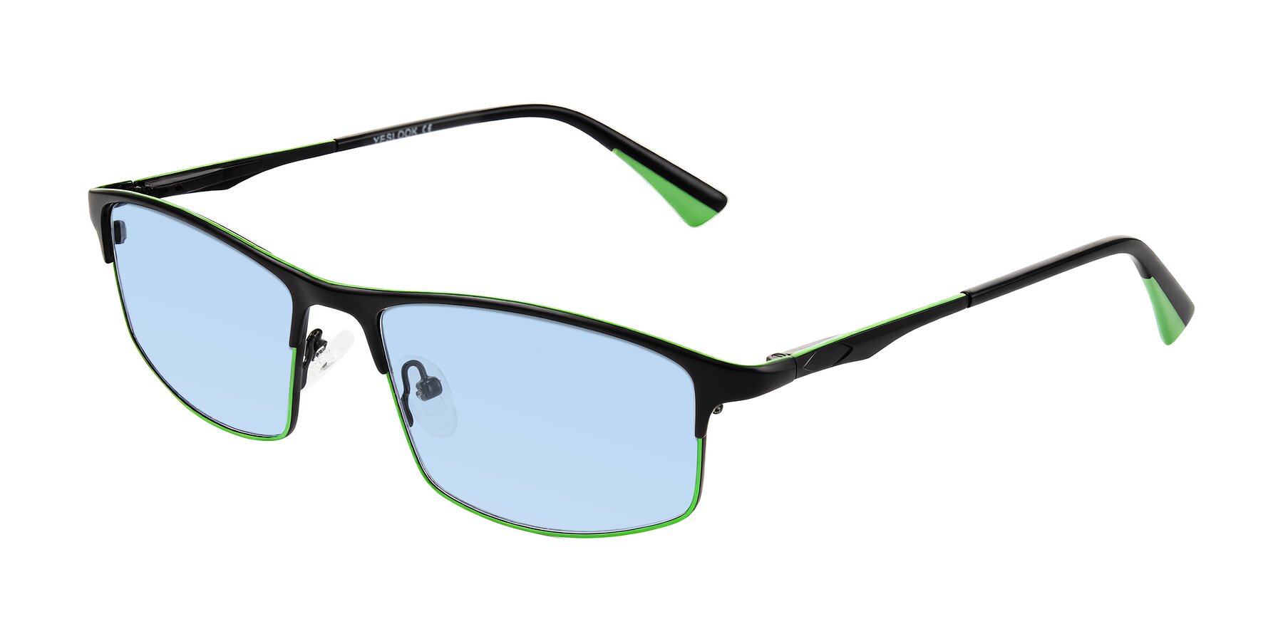 Angle of Monnow in Black/Green with Light Blue Tinted Lenses