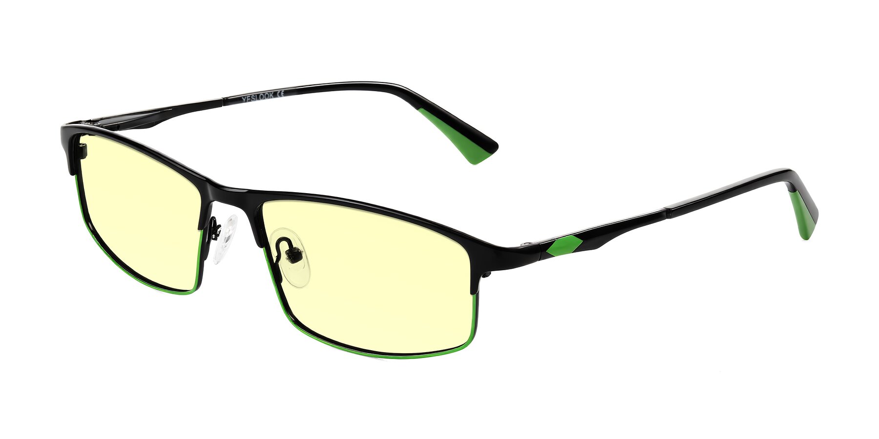 Angle of Monnow in Black/Green with Light Yellow Tinted Lenses