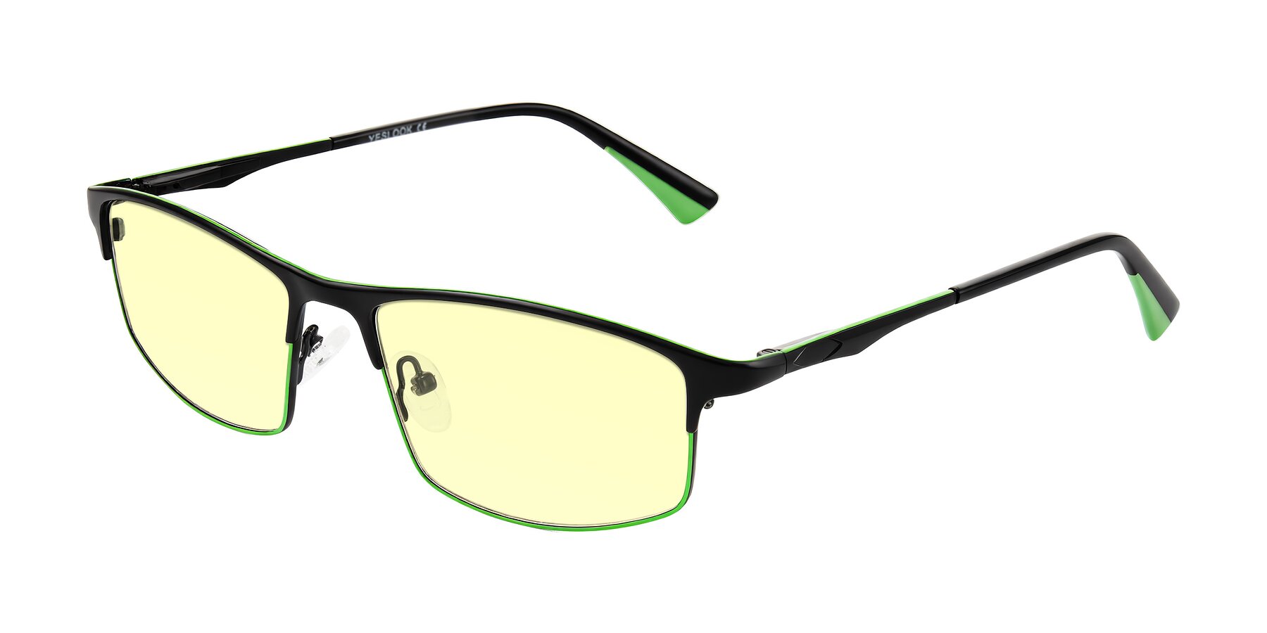 Angle of Monnow in Black/Green with Light Yellow Tinted Lenses