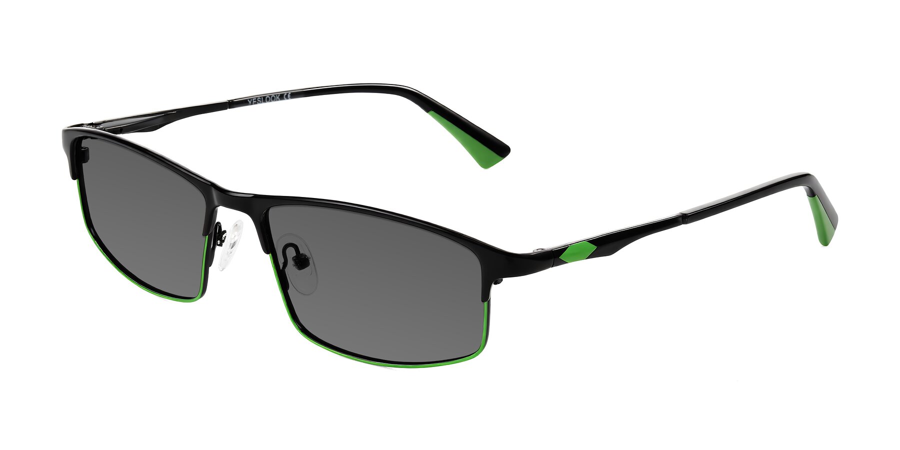 Angle of Monnow in Black/Green with Medium Gray Tinted Lenses