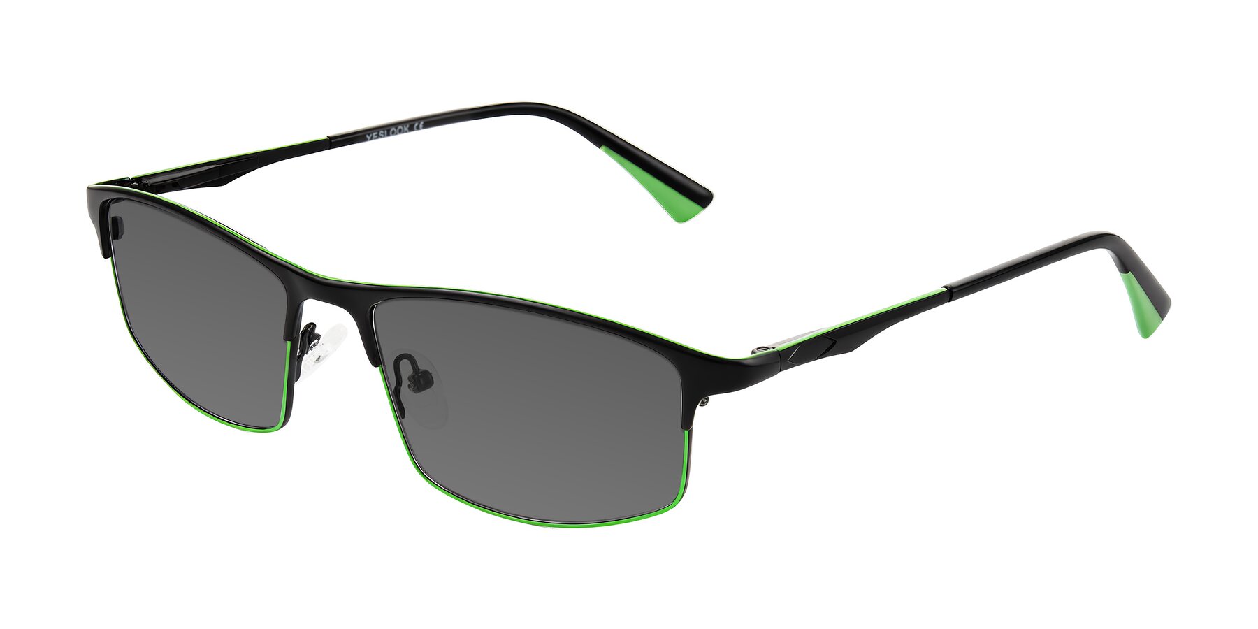 Angle of Monnow in Black/Green with Medium Gray Tinted Lenses