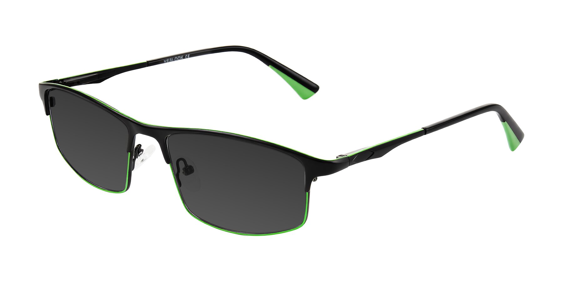 Angle of Monnow in Black/Green with Gray Tinted Lenses