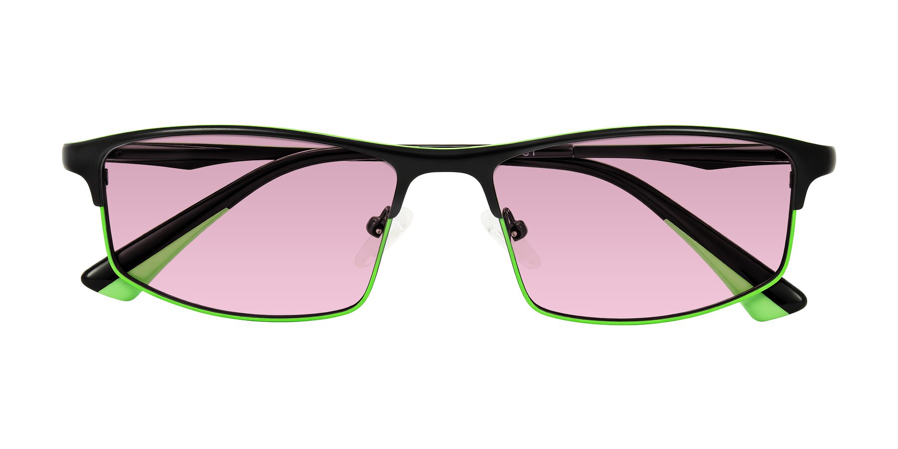 Folded Front of Monnow in Black/Green with Light Wine Tinted Lenses
