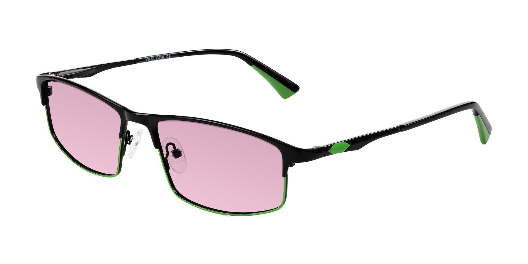 Angle of Monnow in Black/Green with Light Wine Tinted Lenses