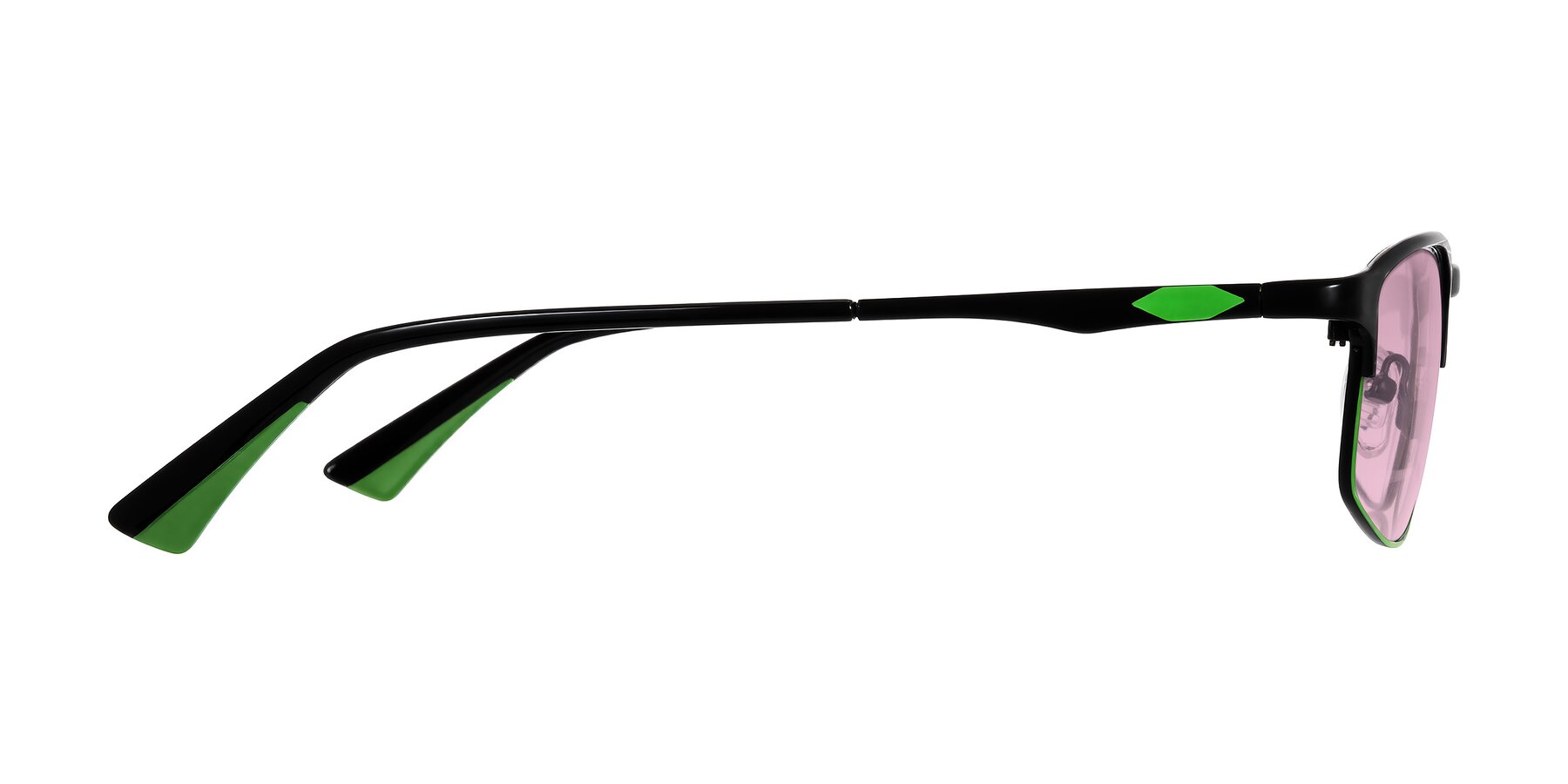 Side of Monnow in Black/Green with Light Wine Tinted Lenses
