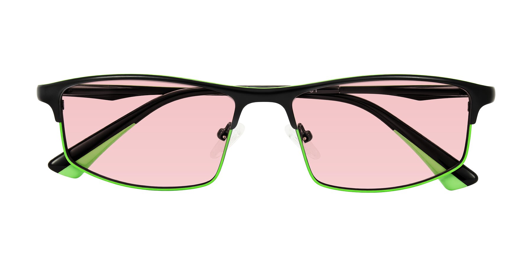Folded Front of Monnow in Black/Green with Light Garnet Tinted Lenses