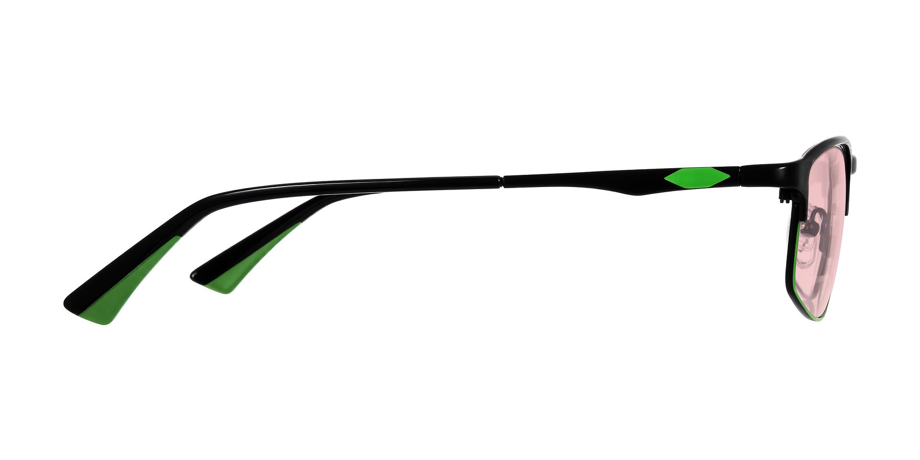 Side of Monnow in Black/Green with Light Garnet Tinted Lenses