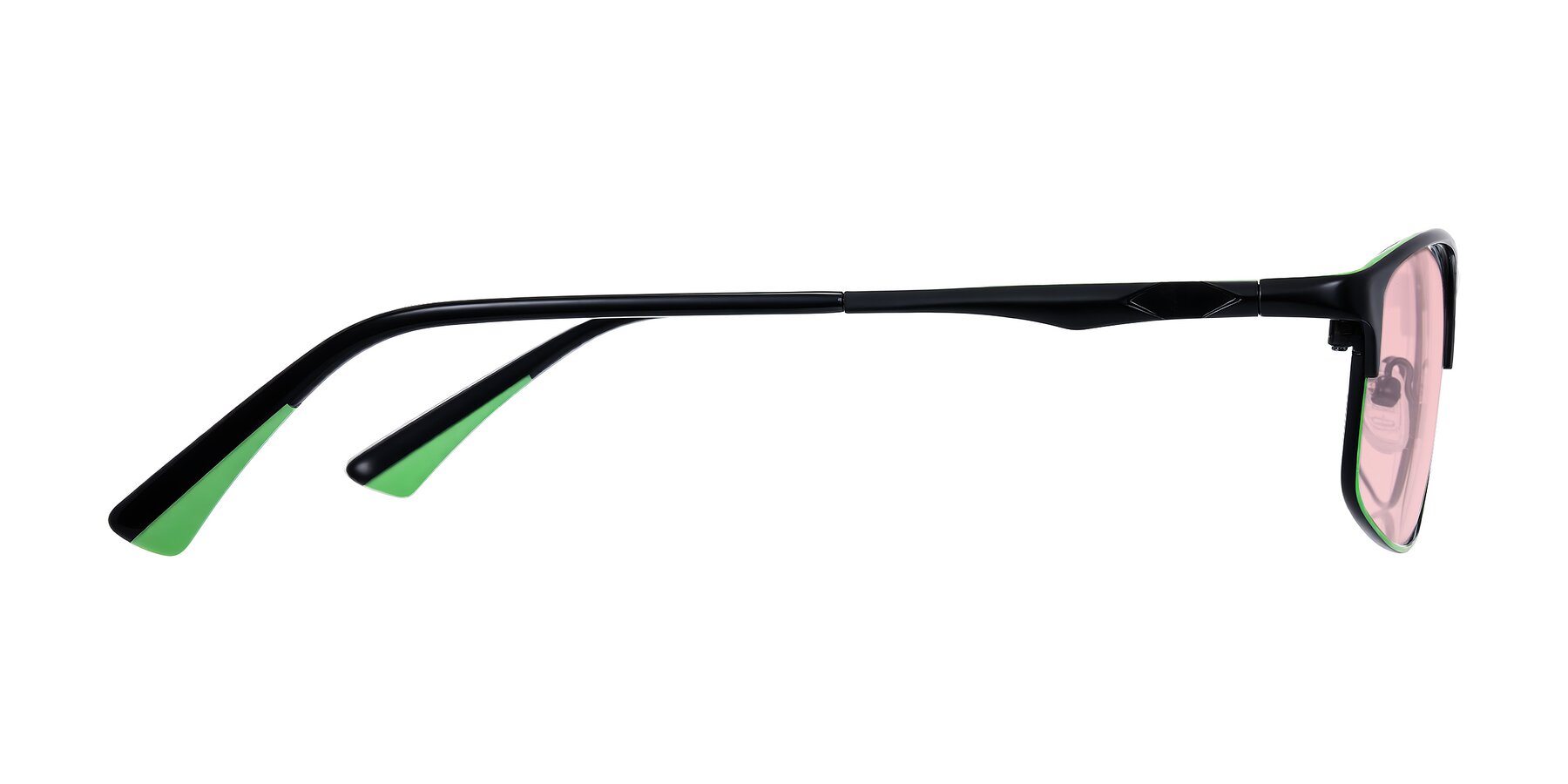 Side of Monnow in Black/Green with Light Garnet Tinted Lenses