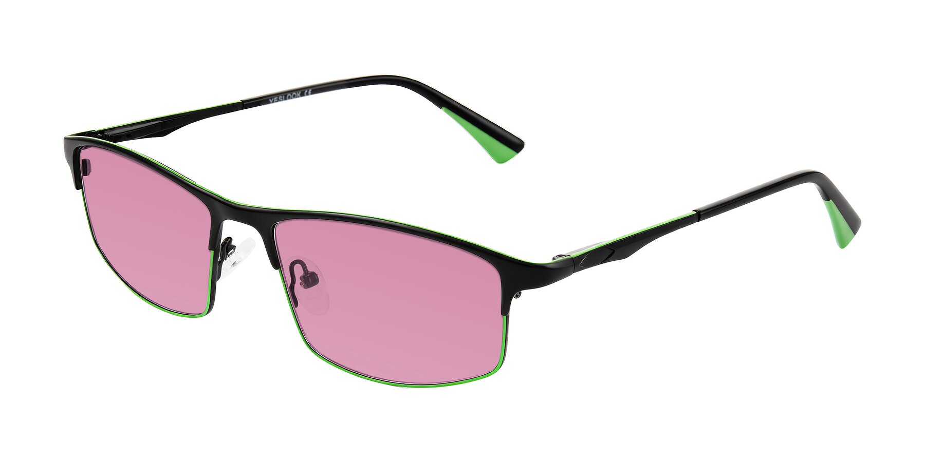 Angle of Monnow in Black/Green with Medium Wine Tinted Lenses