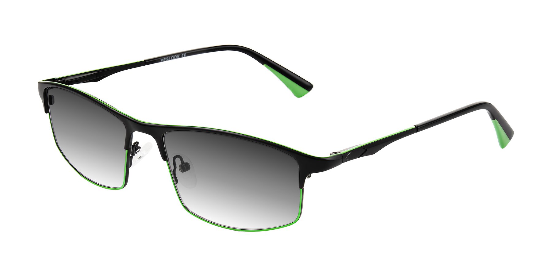 Angle of Monnow in Black/Green with Gray Gradient Lenses