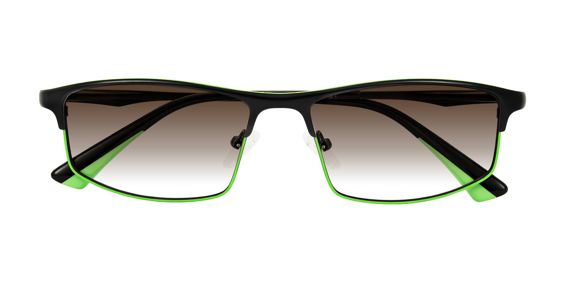 Folded Front of Monnow in Black/Green with Brown Gradient Lenses