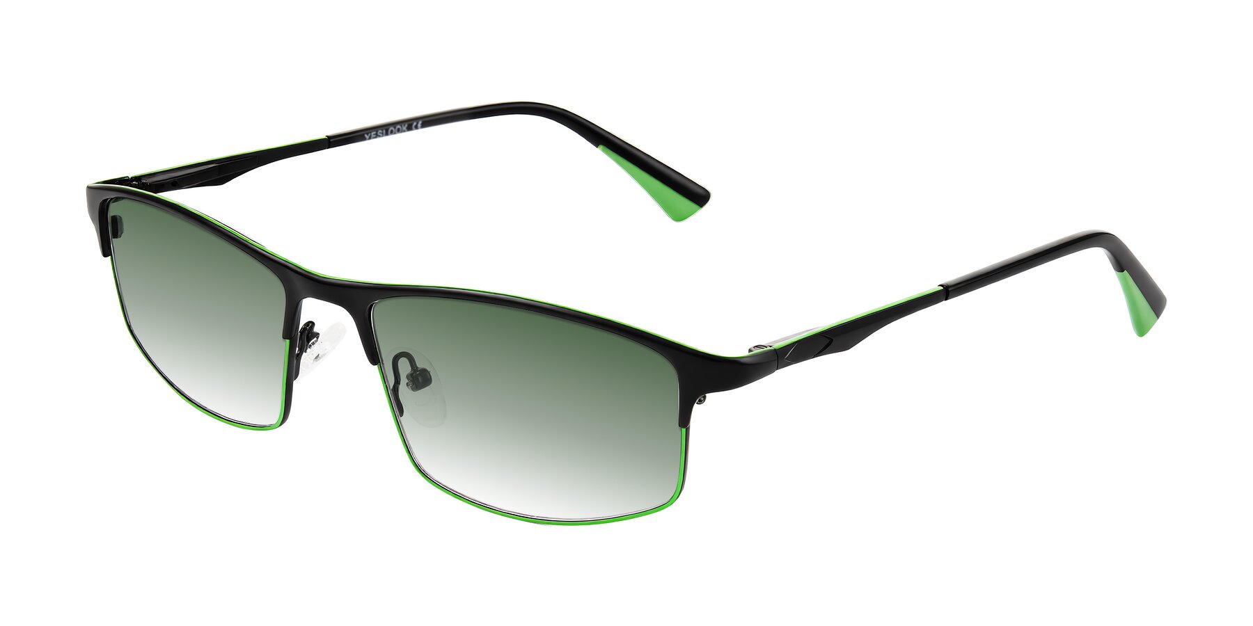 Angle of Monnow in Black/Green with Green Gradient Lenses