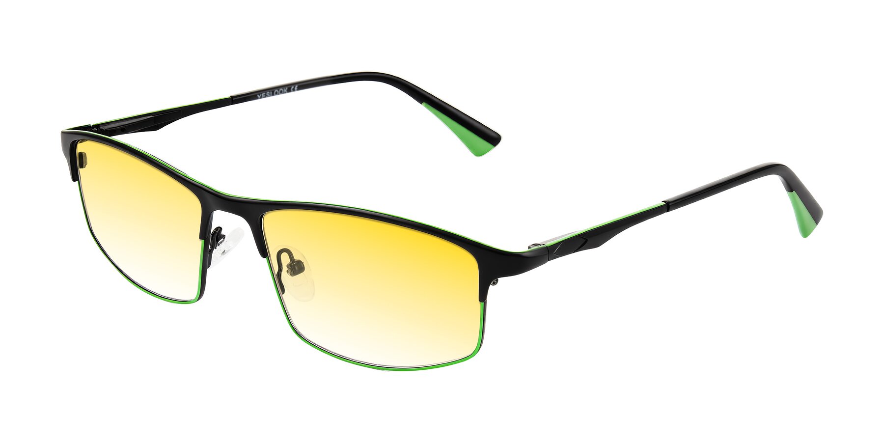 Angle of Monnow in Black/Green with Yellow Gradient Lenses